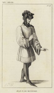 XIV Century, Jean IV de Montfort (gravür) by French School