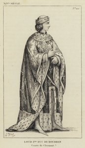 XIV Century, Louis Ier Bourbon Dükü, Clermont Kontu (gravür) by French School