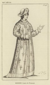 XIV Century, Robert, Clermont Kontu (gravür) by French School