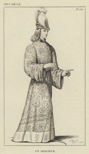 XIV Siecle, Un Seigneur (gravür) by French School
