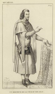 XIV Century, Kral John Mahkemesinin Efendisi (gravür) by French School