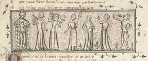 Yates Thompson 21, f. 165, Yedi Ölümcül Günah, c.1380 (parşömen) by French School