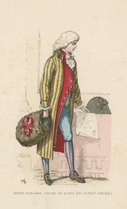Louis XVI saltanatının genç Fransız züppesi, 18. yüzyıl by French School