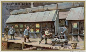 Çinko üretimi. Cevherin külçelere indirgenmesi (chromolitho) by French School