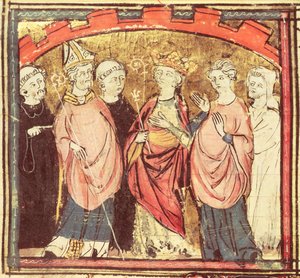 f.73r Dagobert I (605-39), Grandes Chroniques de France