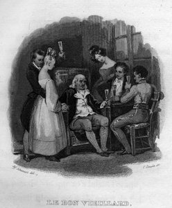 Fransız şair ve söz yazarı Pierre Jean de Beranger (1780-1857) tarafından “Oeuvres tamamlıyor” (1834) adlı eserinde iyi yaşlı adam Chanson de Beranger. by French School