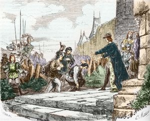 yunus Louis (daha sonra Louis XI), Alencon Dükü II. John ve Bourbon Dükü I. Charles, Kral VII. by French School