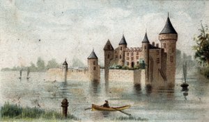 Chateau de la Brede (Gironde) manzarası. by French School