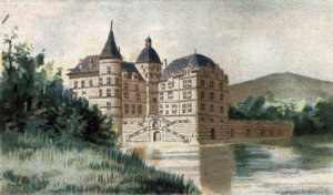Vizille en Isere kalesinin görünümü. by French School