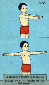 20. yüzyılın egzersiz, fitness, vücut egzersizleri, iyi sağlık, sağlıklı (chromolithograph) yalvarıyor by French School