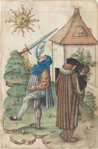 "Güneşe Karşı Konuşma" ve "Suyu Güneşe Karşı Çevirme" [fol. 39 rekto] by French early 16th Century