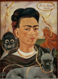 Küçük maymunlarla otoportre by Frida Kahlo