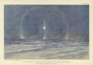 Kutup gecesinde ışık olayları, 22 Kasım 1893, pastel eskiz (renkli lito) by Fridtjof Nansen