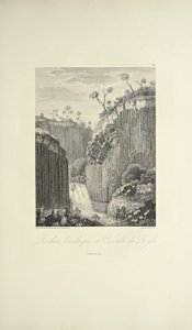 Bazalt Kayaları ve Cascade de Regla, Gmelin tarafından çizilmiş, Buket tarafından oyulmuş, Alexander von Humboldt ve Aime Bonpland tarafından 