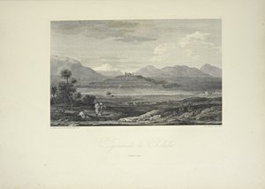 Cholula Piramidi, Gmelin tarafından çizilmiş, Alexander von Humboldt ve Aime Bonpland tarafından 