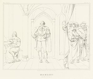 Hamlet, Perde III, Sahne 1 (gravür) by Friedrich August Moritz Retzsch