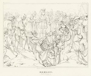 Hamlet, Act V, Sahne 1 (gravür) by Friedrich August Moritz Retzsch