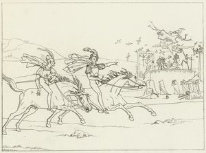 Goethes Faust için İllüstrasyon by Friedrich August Moritz Retzsch