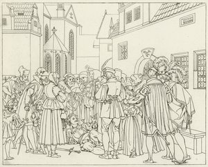 Goethes Faust için İllüstrasyon by Friedrich August Moritz Retzsch