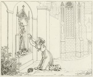Goethes Faust için İllüstrasyon by Friedrich August Moritz Retzsch