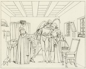 Goethes Faust için İllüstrasyon by Friedrich August Moritz Retzsch