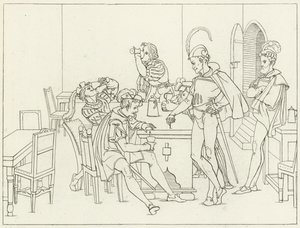 Goethes Faust için İllüstrasyon by Friedrich August Moritz Retzsch