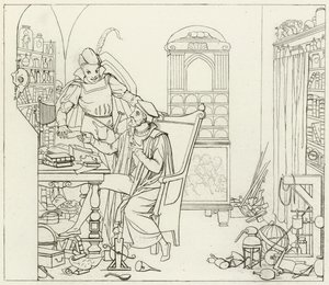 Goethes Faust için İllüstrasyon by Friedrich August Moritz Retzsch