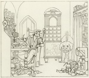 Goethes Faust için İllüstrasyon by Friedrich August Moritz Retzsch