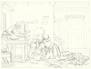 Schiller'in Lied von der Glocke veya Çanın Şarkısı için çizim (gravür) by Friedrich August Moritz Retzsch