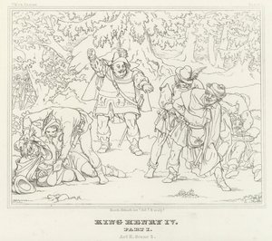 Kral Henry IV, Kısım I, Perde II, Sahne 2 (gravür) by Friedrich August Moritz Retzsch