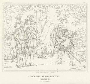 Kral Henry IV, Bölüm I, Perde V, Sahne 4 (gravür) by Friedrich August Moritz Retzsch