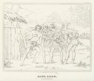 Kral Lear, III. Perde, 4. Sahne (gravür) by Friedrich August Moritz Retzsch
