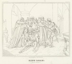 Kral Lear, III. Perde, Sahne 7 (gravür) by Friedrich August Moritz Retzsch