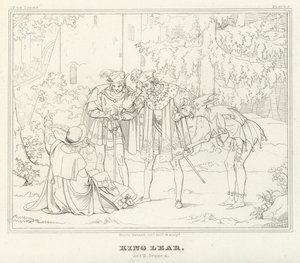 Kral Lear, II. Perde, 4. Sahne (gravür) by Friedrich August Moritz Retzsch