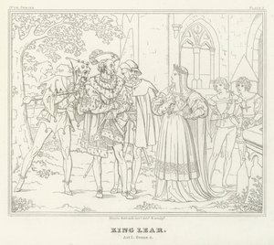 Kral Lear, Perde I, Sahne 4 (gravür) by Friedrich August Moritz Retzsch