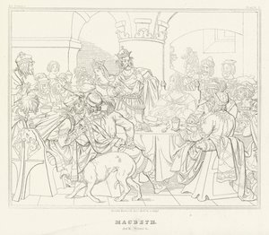 Macbeth, III. Perde, 4. Sahne (gravür) by Friedrich August Moritz Retzsch
