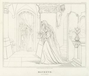 Macbeth, Act V, Sahne 1 (gravür) by Friedrich August Moritz Retzsch