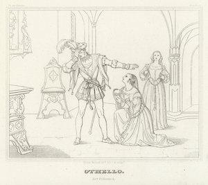 Othello, IV. Perde, 2. Sahne (gravür) by Friedrich August Moritz Retzsch