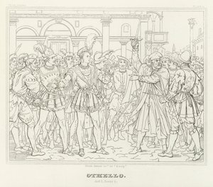 Othello, Perde I, Sahne 2 (gravür) by Friedrich August Moritz Retzsch