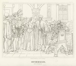 Othello, Perde I, Sahne 3 (gravür) by Friedrich August Moritz Retzsch