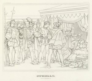 Othello, Perde V, Sahne 2 (gravür) by Friedrich August Moritz Retzsch