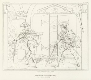 Romeo ve Juliet, Act V, Sahne 3 (gravür) by Friedrich August Moritz Retzsch