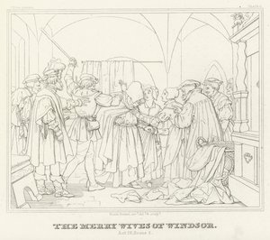 Windsor'un Neşeli Eşleri, IV. Sahne, 2. Sahne (gravür) by Friedrich August Moritz Retzsch