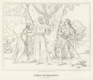 Fırtına, I. Perde, 2. Sahne (gravür) by Friedrich August Moritz Retzsch