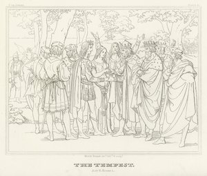 Fırtına, Perde V, Sahne 1 (gravür) by Friedrich August Moritz Retzsch