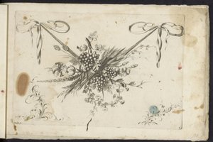 Festool van Bloemen, druiventros ve korenaren Farklı Yeni Çiçekler ve Meyveler Festoon (seri başlığı) by Friedrich Jacob Morisson