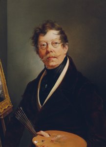 Şövalede Otoportre by Friedrich Johann Gottlieb Lieder