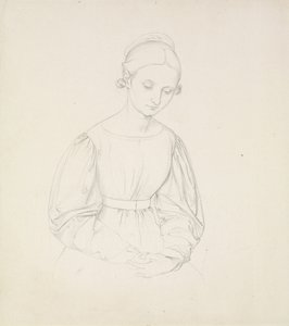 Sanatçının Karısının Portresi, Nina, c. 1830 (kağıt üzerinde grafit) by Friedrich Overbeck