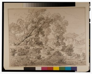 Arcadian manzarasında Faun ve perisi by Friedrich the Elder Preller
