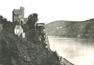 Ren Nehri üzerindeki Rheinstein Şatosu, Almanya, 1895.